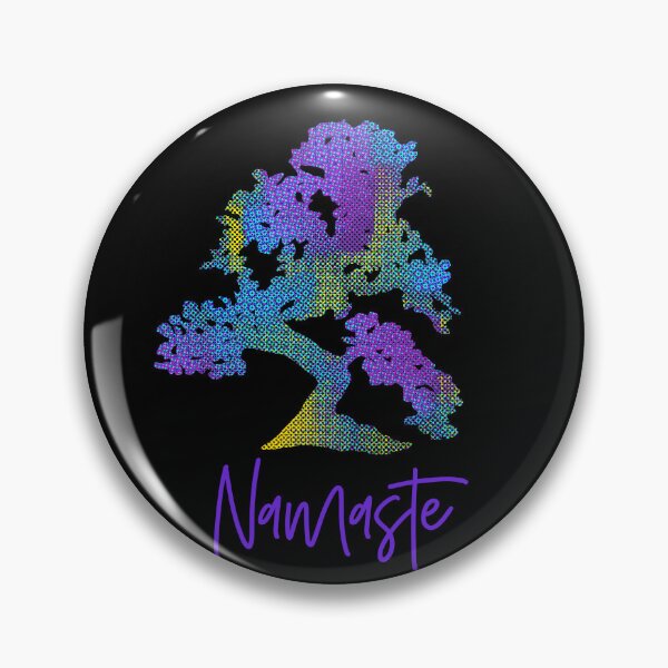 Item preview, Bodhi Tree Silhouette Pastel Patchwork Halftones Namaste designed and sold by AMSonArt.