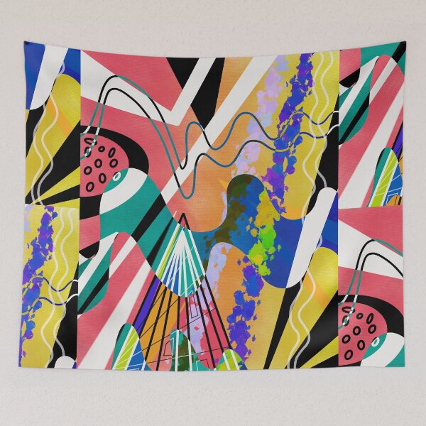 Item preview, Wave and Wiggles Abstract Retro Artwork designed and sold by elliebart.