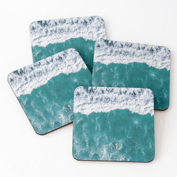 Item preview, aerial view of surfer coming up to wave in beautiful sea designed and sold by ydsdesigns.