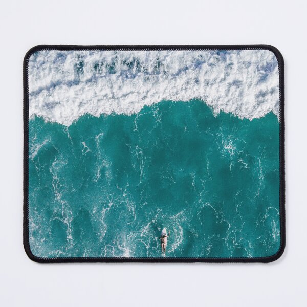 Item preview, aerial view of surfer coming up to wave in beautiful sea designed and sold by ydsdesigns.