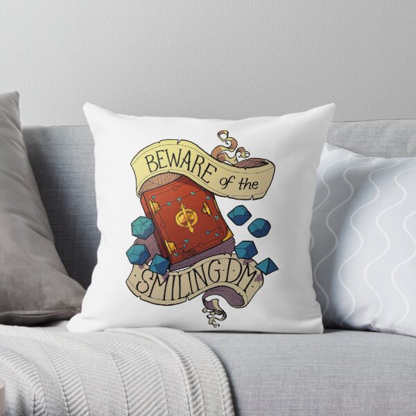 Beware of the Smiling Dungeon Master Throw Pillow