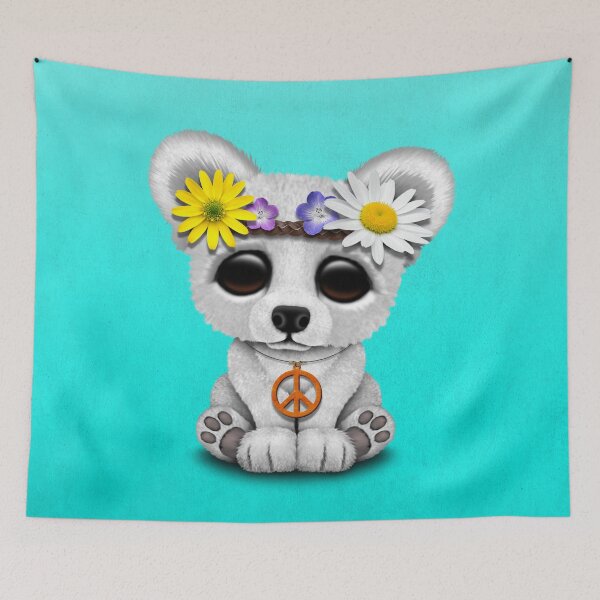Item preview, Cute Baby Polar Bear Cub Hippie designed and sold by JeffBartels.