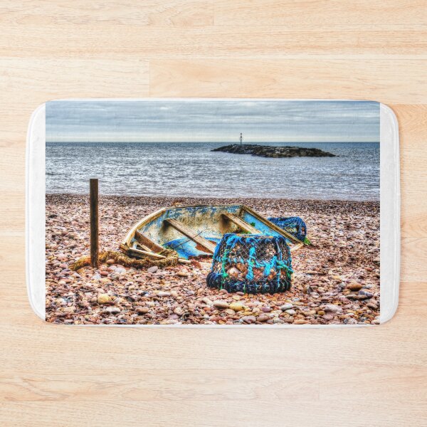 Item preview, Abandoned boat and Lobster Pot on Sidmouth Beach designed and sold by days-photographic.