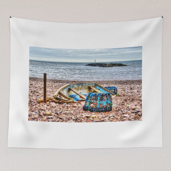 Item preview, Abandoned boat and Lobster Pot on Sidmouth Beach designed and sold by days-photographic.