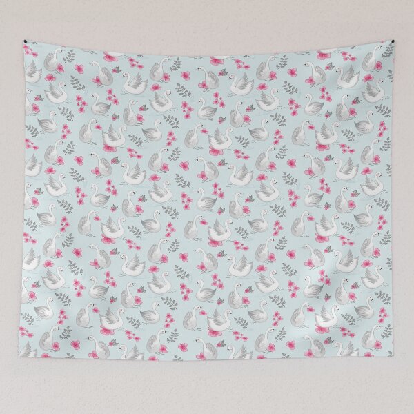 Item preview, Watercolour swan pattern designed and sold by CheekyColours.