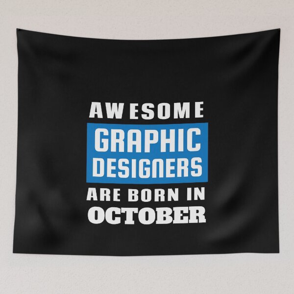 Aperçu de l'œuvre Des graphistes géniaux sont nés en octobre - Anniversaire créée et vendue par Superhero Gear.
