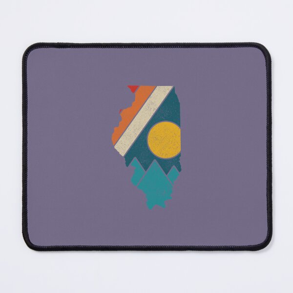 Item preview, Illinois Vintage State Map Mountains Hiking Pride  designed and sold by EconTell.