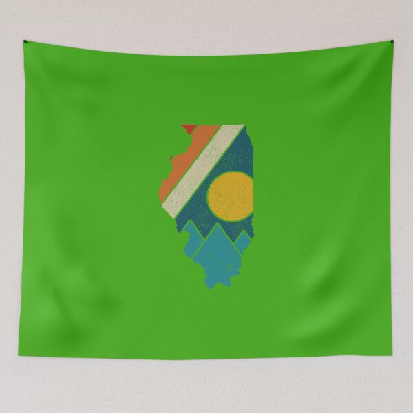 Item preview, Illinois Vintage State Map Mountains Hiking Pride  designed and sold by EconTell.