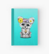 Cute Hippie Snow leopard Cub Hardcover Journal