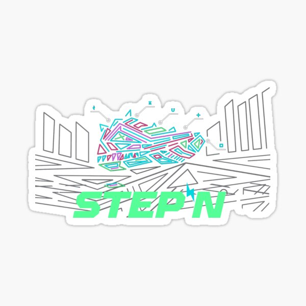 Aperçu de l'œuvre Logo STEPN - Bougez pour gagner | Tendance Crypto | Métaverse vert | Jeton Satoshi vert créée et vendue par EngineersArt.