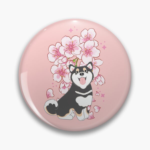 Item preview, Black Tan Shiba Inu Cherry blossom designed and sold by Lulupainting.