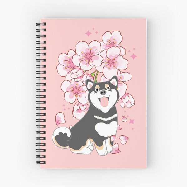 Item preview, Black Tan Shiba Inu Cherry blossom designed and sold by Lulupainting.
