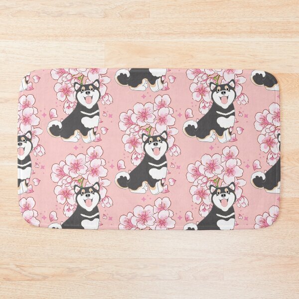 Item preview, Black Tan Shiba Inu Cherry blossom designed and sold by Lulupainting.