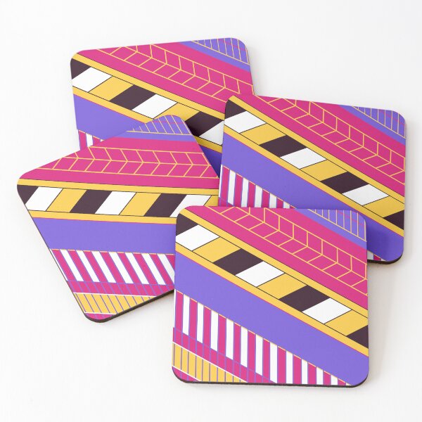 Item preview, Isometric geometric art in vibrant pink, yellow and lilac designed and sold by elliebart.