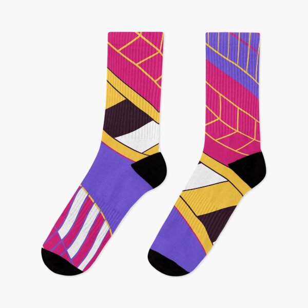Item preview, Isometric geometric art in vibrant pink, yellow and lilac designed and sold by elliebart.