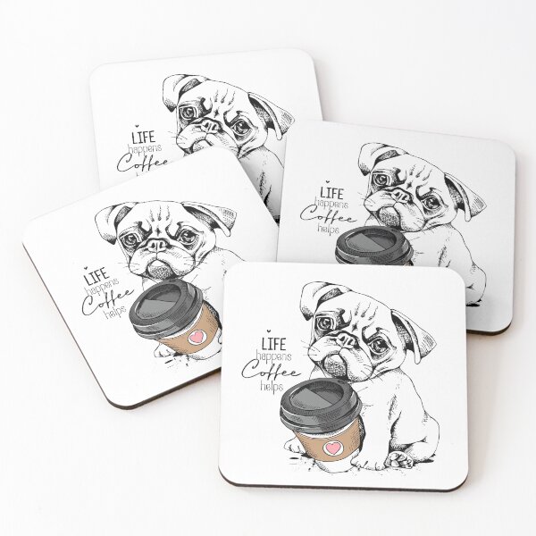 Item preview, coffee maniac pug designed and sold by svcart.