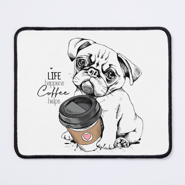 Item preview, coffee maniac pug designed and sold by svcart.