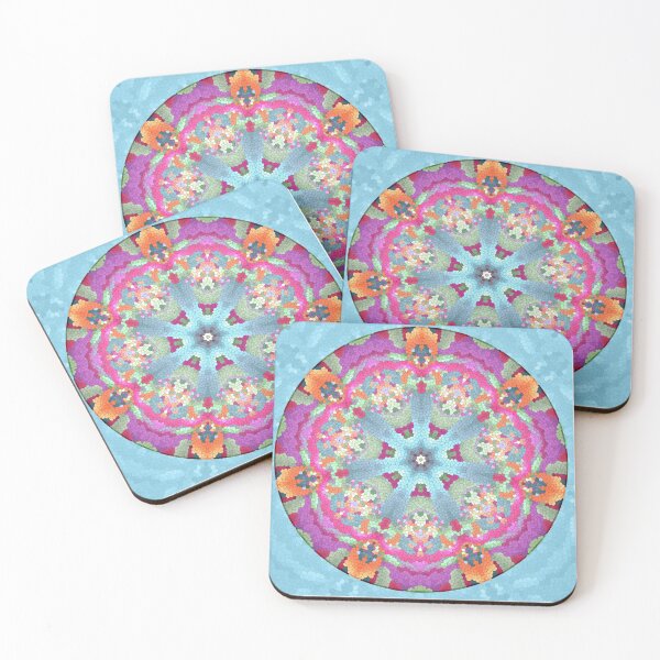Item preview, Mosaic Mandala in Purple, Pink, Green and Orange designed and sold by Kelly Dietrich Mandala & Fractal Art.