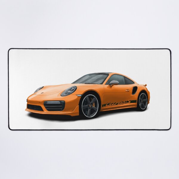 Item preview, 911 991 Turbo S Digitally Drawn - Orange with side decals script wording designed and sold by Steve Kidd Art.
