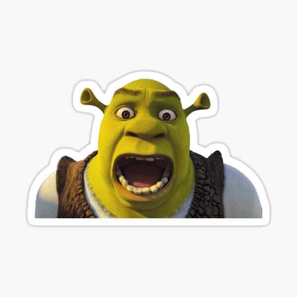 Shrek Meme Stickers Redbubble - shrek face decal roblox