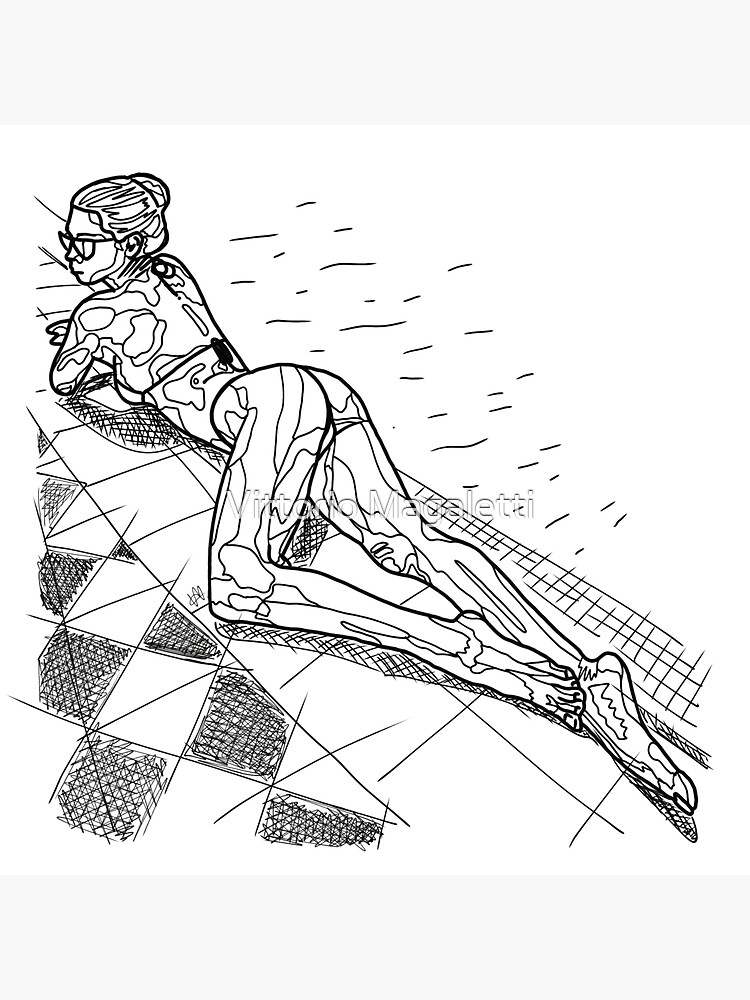 "Bikini Girls 05 black and white" Sticker for Sale by VittorioIlMagat Redbubble