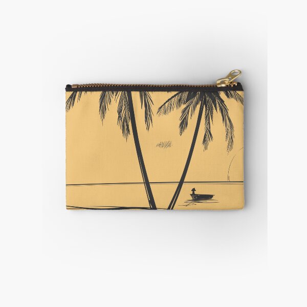 Item preview, Hand drawn summer beach background with palms and a boat designed and sold by TastefulDesigns.