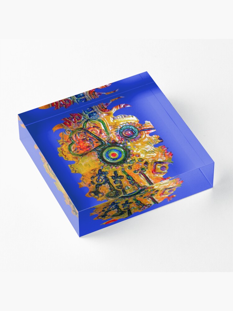 Alternate view of COLOURFUL STEAMPUNK HUMMINGBIRD Acrylic Block