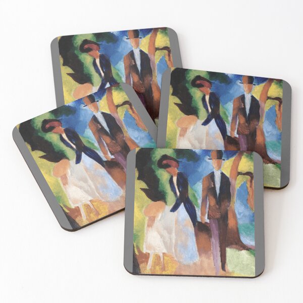Item preview, August Macke People by a Blue Lake 1913 pintura famosa Clásico designed and sold by Revonda Codjoe.
