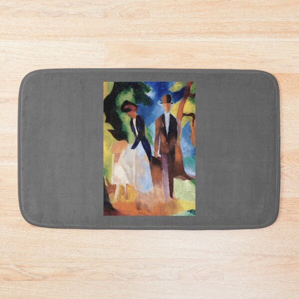 Item preview, August Macke People by a Blue Lake 1913 famous painting Classic designed and sold by Revonda Codjoe.