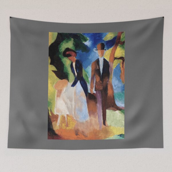 Item preview, August Macke People by a Blue Lake 1913 pintura famosa Clásico designed and sold by Revonda Codjoe.
