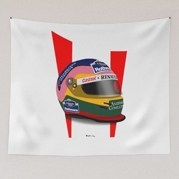 Item preview, Jacques Villeneuve 1997 - Helmet flag NO TEXT designed and sold by JageOwen.