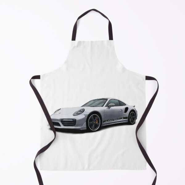 Aperçu de l'œuvre 911 991 Turbo S Digitally Drawn - Argent avec texte de script de décalcomanies latérales créée et vendue par Steve Kidd Art.