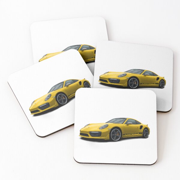Item preview, 911 991 Turbo S Digitally Drawn - Yellow with side decals script wording designed and sold by Steve Kidd Art.