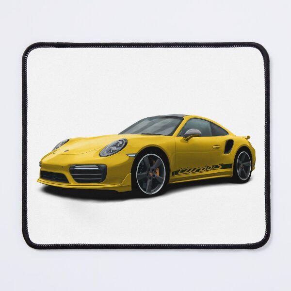 Item preview, 911 991 Turbo S Digitally Drawn - Yellow with side decals script wording designed and sold by Steve Kidd Art.