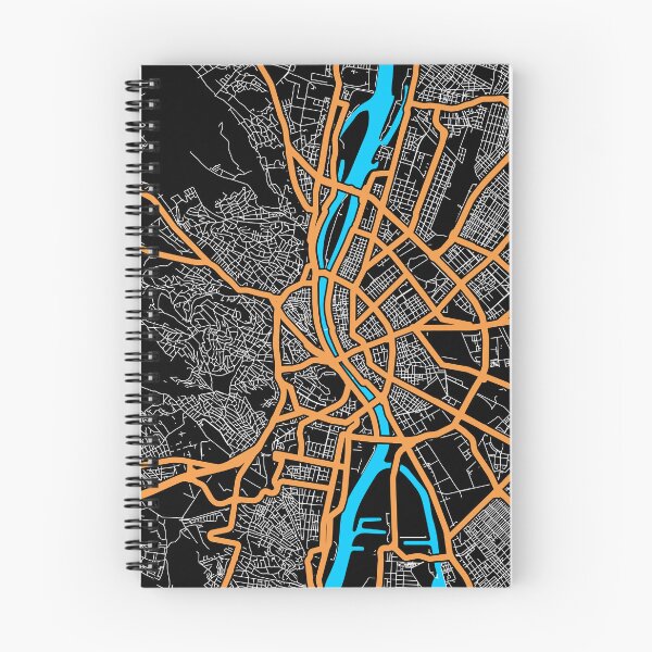 Item preview, Budapest Street Map colorful design with GPS coordinates designed and sold by Aleks2018.