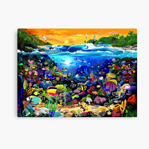 Sunset Coral Reef Canvas Print