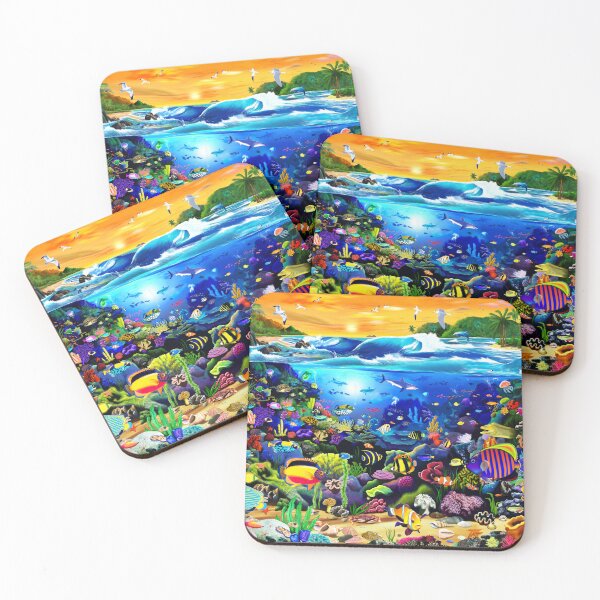 Item preview, Arrecife de coral al atardecer designed and sold by GeraldNewtonArt.