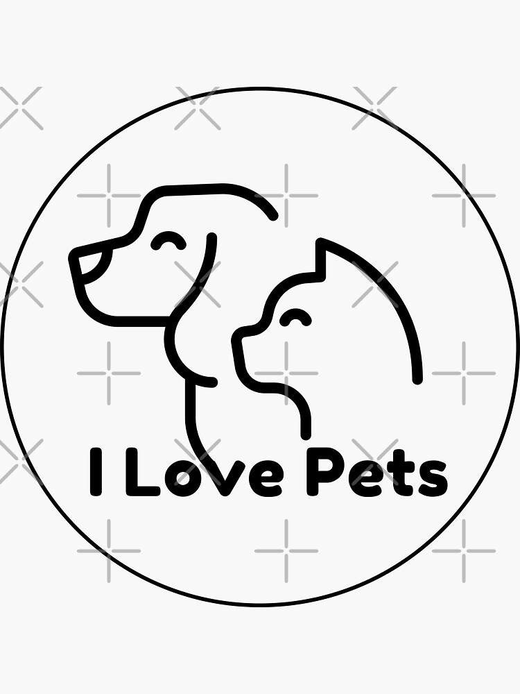 "I Love Pets" Sticker for Sale by romacstore Redbubble