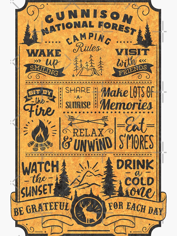 "Gunnison National Forest Camping Rules" Sticker for Sale by