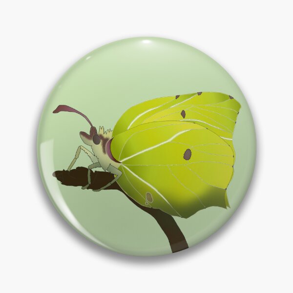 Item preview, Brimstone butterfly on branch, cute butterfly designed and sold by Chrysalid Creations.