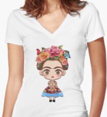 Frida Kahlo Funny T-Shirt Women's Fitted V-Neck T-Shirt