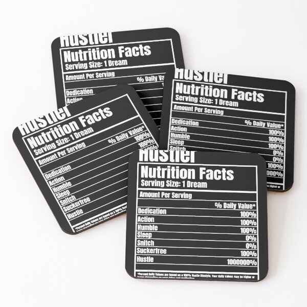 Item preview, Hustle Nutrition Facts Motivational designed and sold by ShaneGuzman.