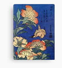 'Flowers' by Katsushika Hokusai (Reproduction) Canvas Print