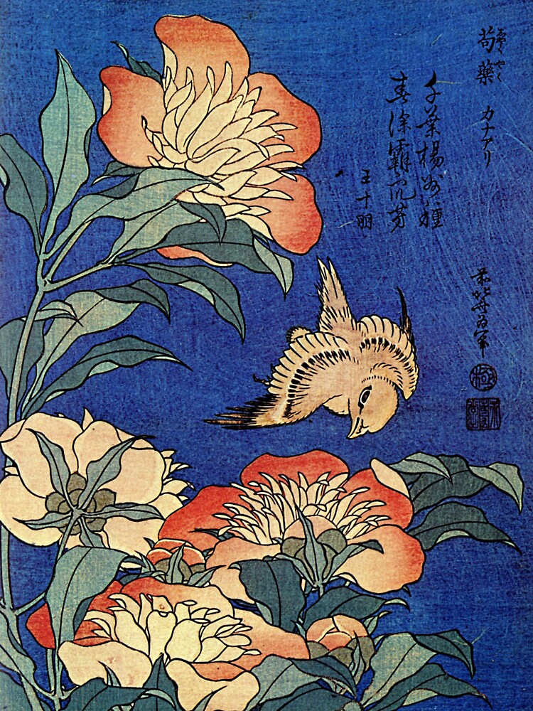 'Flowers' by Katsushika Hokusai (Reproduction) by RozAbellera