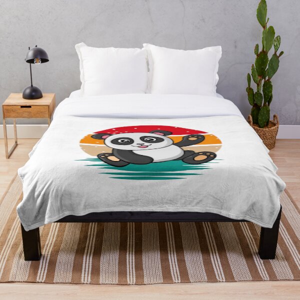 Item preview, Panda Waving Retro Vintage Sunset  designed and sold by paulosbpires.