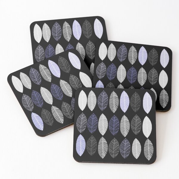 Item preview, Minimal grey, purple and black leaves pattern designed and sold by Abbara.