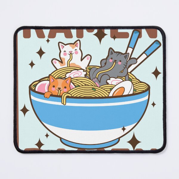 Item preview, Cute Cats Eating Ramen Kawaii Adorable Animals designed and sold by Imakeyouhappy.