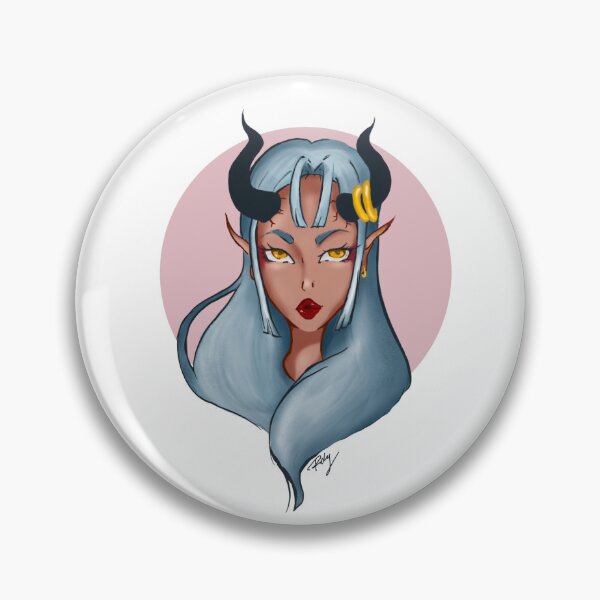 Item preview, Anime girl with demon horns designed and sold by Raahy.