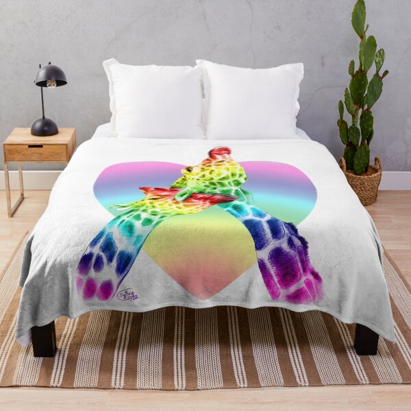 Item preview, Giraffe hug - rainbow colorized version with heart designed and sold by SylvieG18.