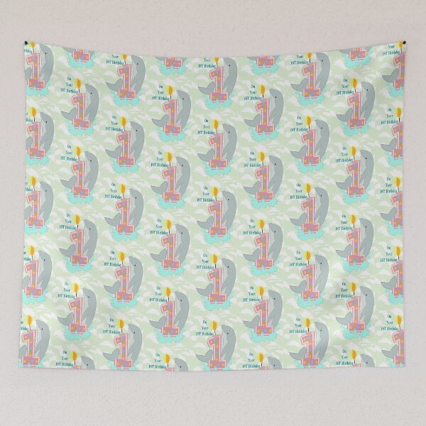 Item preview, On your First Birthday Greetings / Dolphins  designed and sold by aldona.
